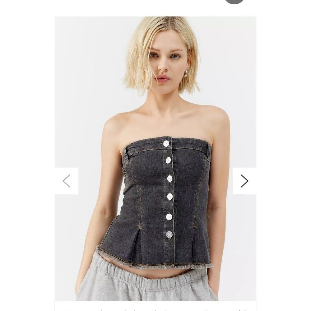 BDG Urban Outfitters Lace Up Denim Tube Top Bustier 38" Bust Medium